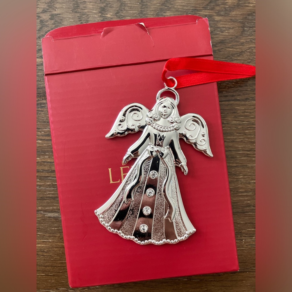 Lenox Silver Gems Clear Angel Ornament